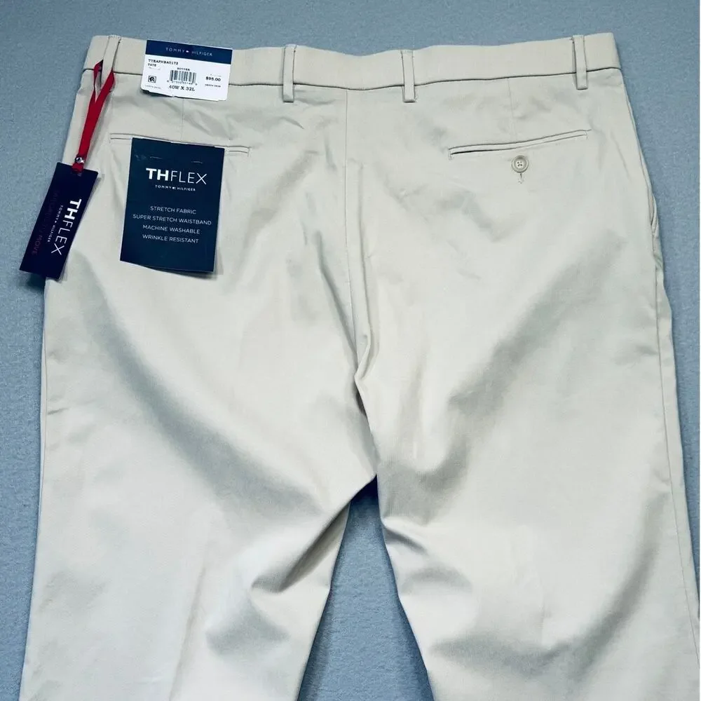 Tommy Hilfiger Men's Modern-Fit Solid Dress Pants - Butter 40x32 $95